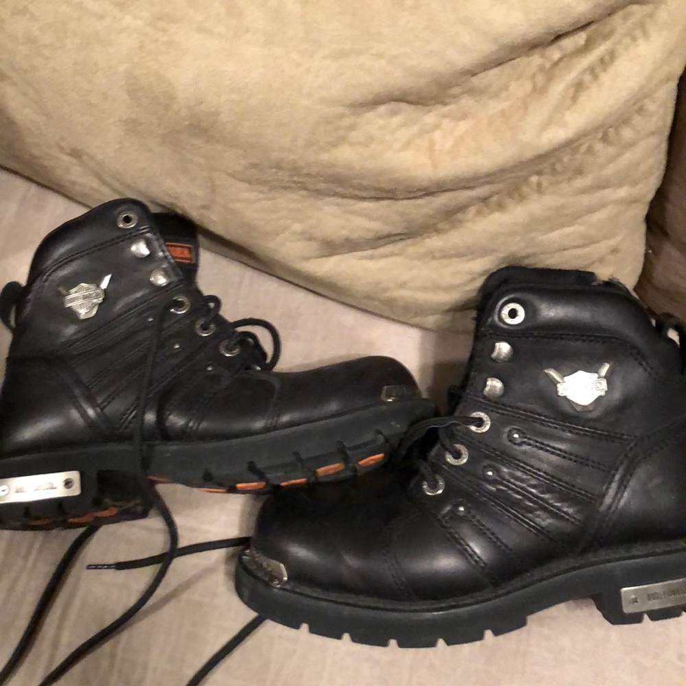 WOMENS HARLEY DAVIDSON STEEL TOE MOTORCYCLE BOOTS